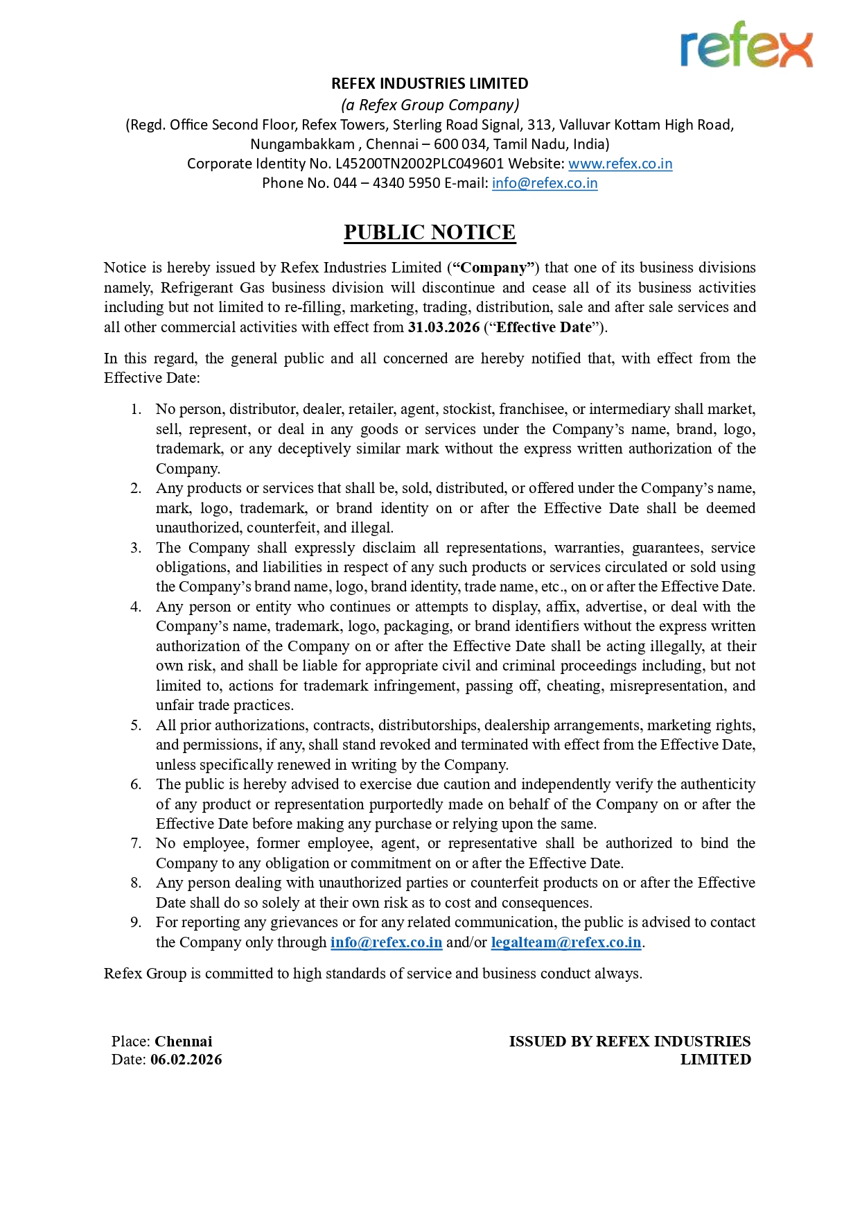 Refex Industries Ltd.
